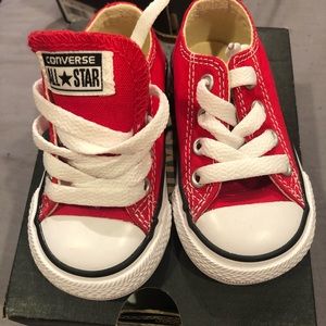 Red infant converse